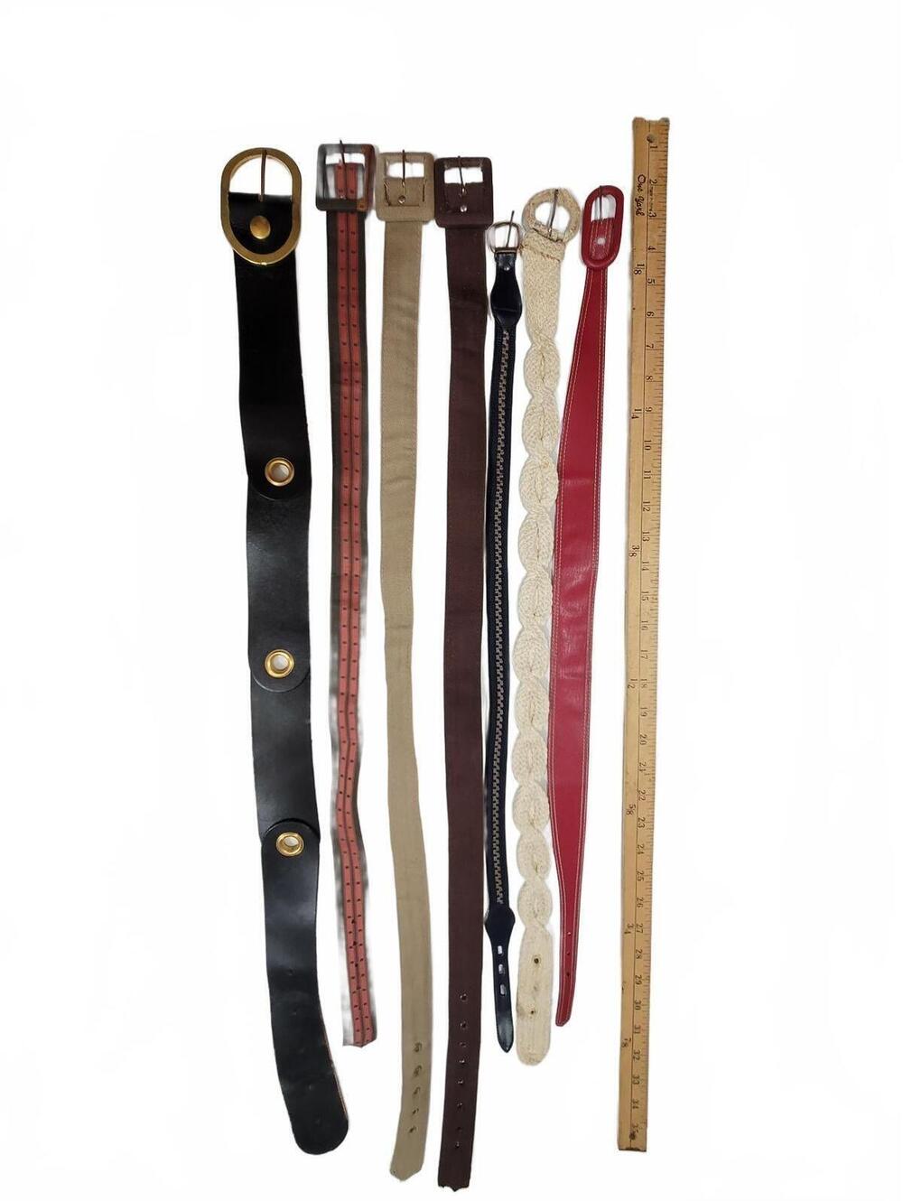 Vintage Women's Belt Lot Leather Braided